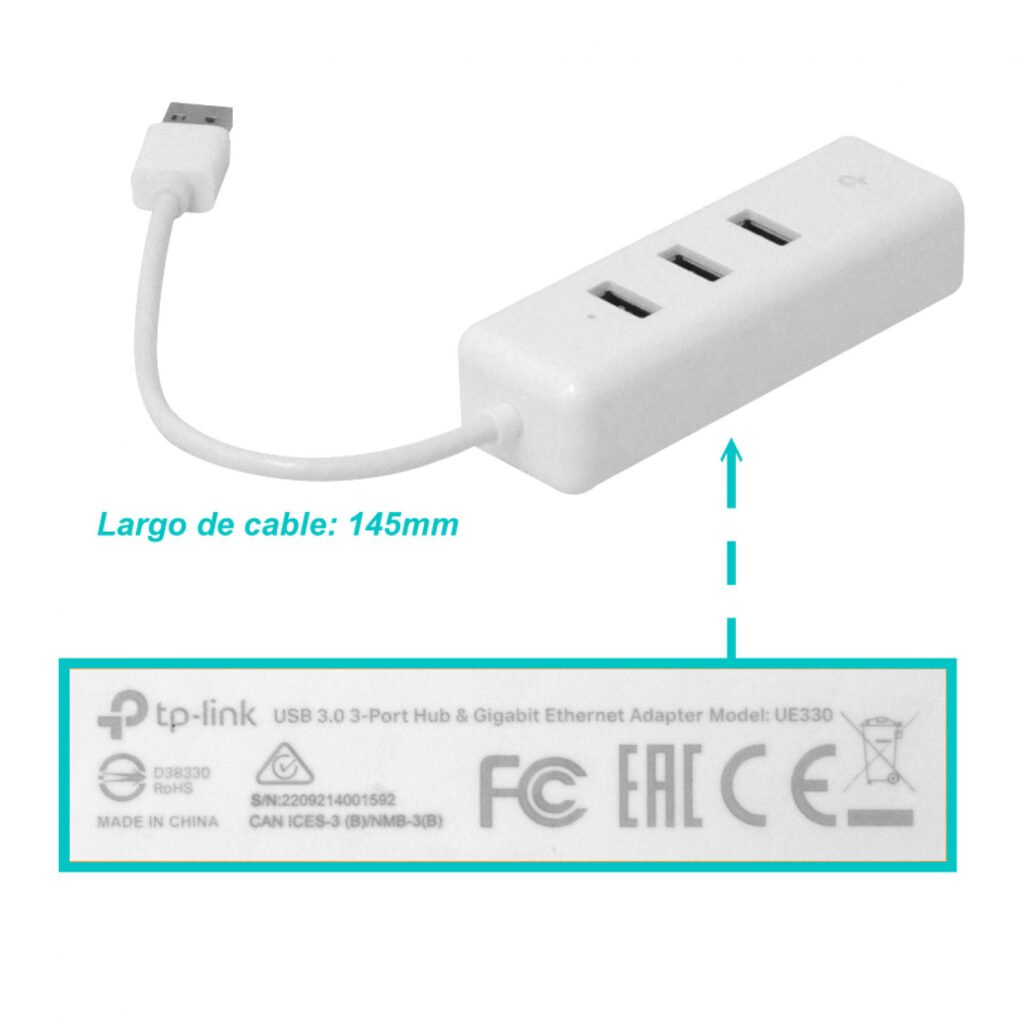 UE330 - TP-LINK HUB-3p USB3.0 1-1000 1-LAN-RJ45-Gigabit 1000mbps USB-A