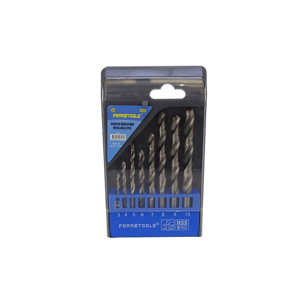 BROCAS-METAL-13 - FERRETOOLS Brocas Metal 3,4,5,6,7,8,9,10mm Juego-8un F3170