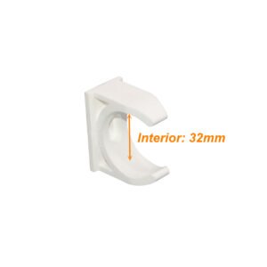 PVC32-A - LINKCHIP 32mm Soporte Fijacion Abrazadera p/Tubo PVC Blanco Tornillo