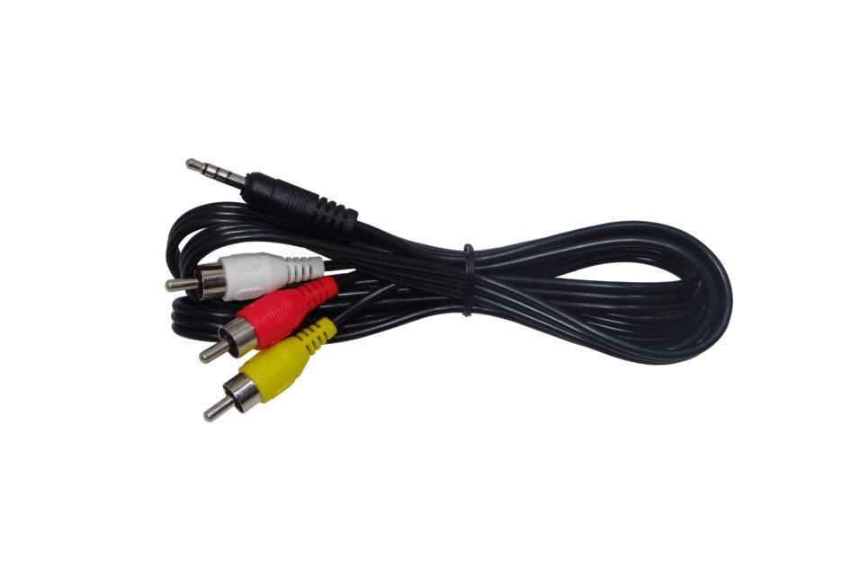 3,5mm-M 3-RCA-M 1mt Macho-Macho Cable Audio-Video Plug-RCA Phone-1/8