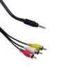 3,5mm-M 3-RCA-M 1mt Macho-Macho Cable Audio-Video Plug-RCA Phone-1/8 - Imagen 2