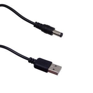 USB-DC - Cable 70cm Plug-5,5x2,1mm USB-A-M Negro