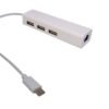 USBC-LAN-HUB - USB-CM a Ethernet-RJ45 10/100mbps HUB-3-AH Blanco Adaptador LAN USB3.1 - Imagen 2