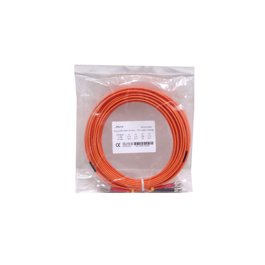 JFMLT10 - 10mt LC-ST OM1 Multimodo MM Duplex Jumper Fibra 62.5/125um LSZH