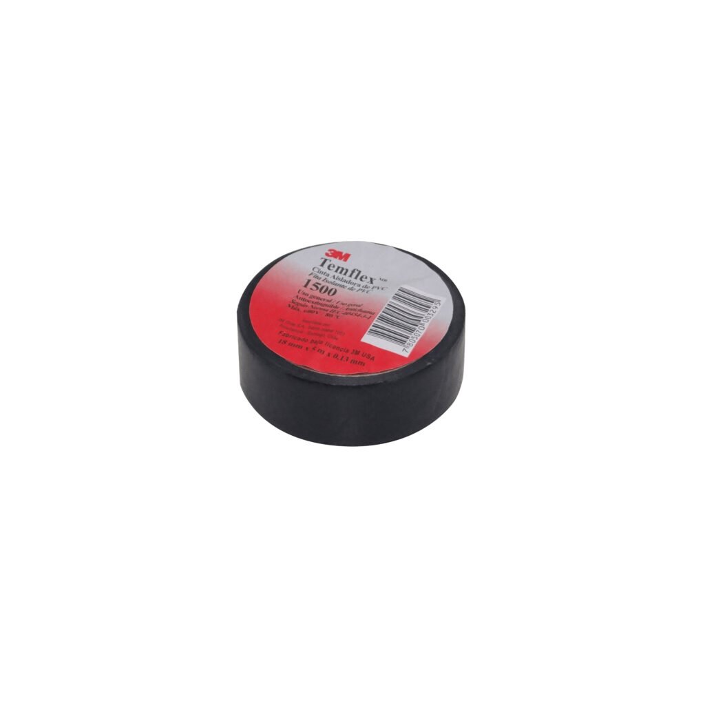 TEMFLEX-5 - 3M 5mt 1500 Negra PVC 18mm 0,13mm 600V 80ºC Huincha Cinta Aisladora