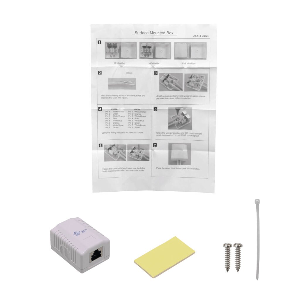 LINKMADE Roseta 1-RJ45 Cat6a Blindada Blanca C6A Punchable