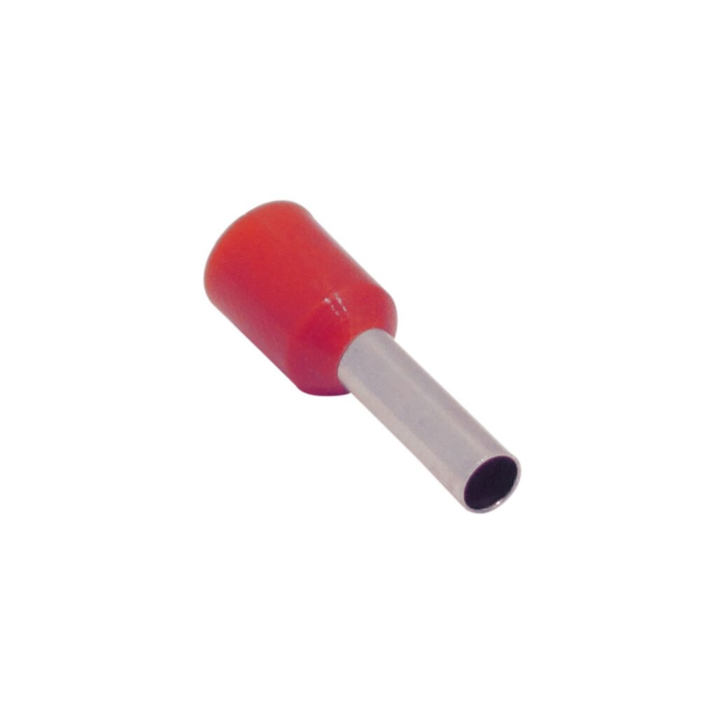 E2508-R - Rojo 2,5mm2 8/15mm 100-unids AWG14 Ferrules Terminal Aislado Crimpeabl