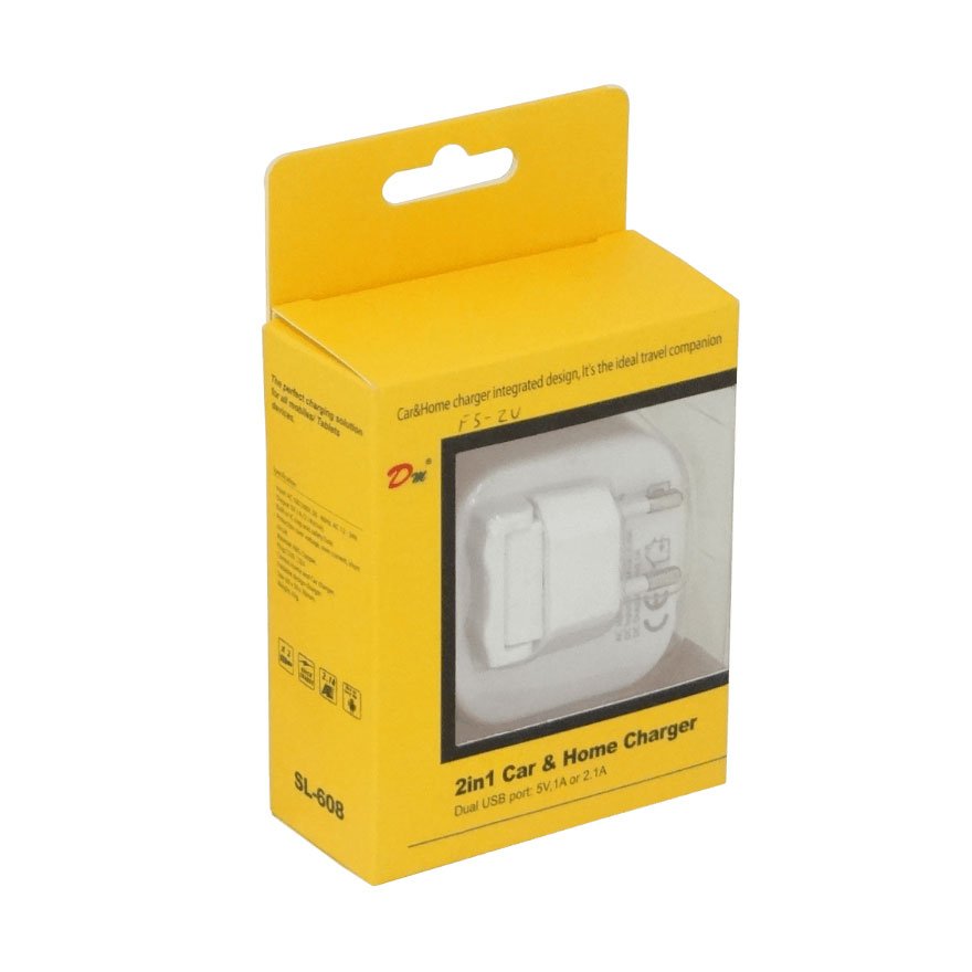 F5-2U - 5V 2,1A 2-USB-AH Cargador 2-entradas 100-240V 12/24V-Auto req-cables