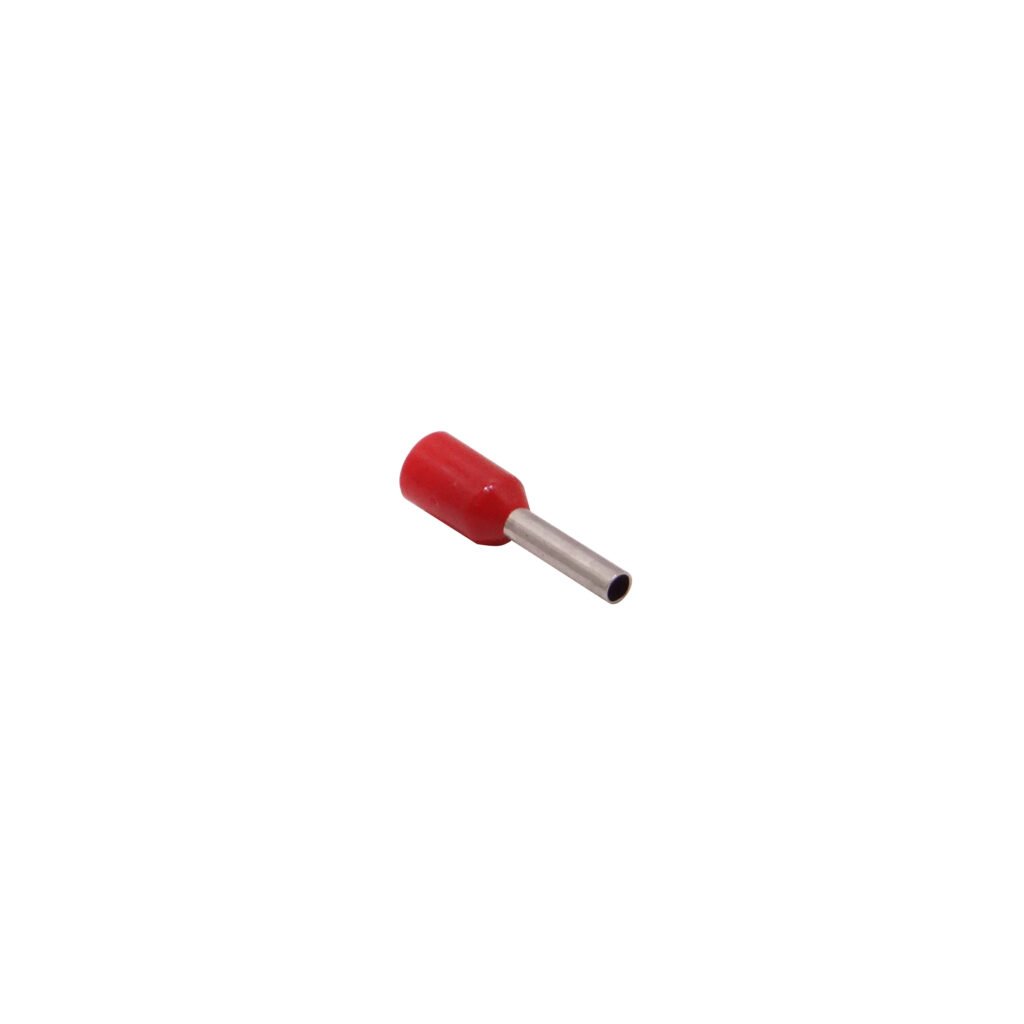 E1008-R - Rojo 1,0mm2 8/15mm 100-unid AWG18 Ferrules Terminal Aislado Crimpeable