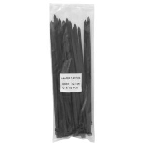 CV-73N - 50-un 300x7,2mm Negra Amarra Plastica Nylon 7.2x300mm