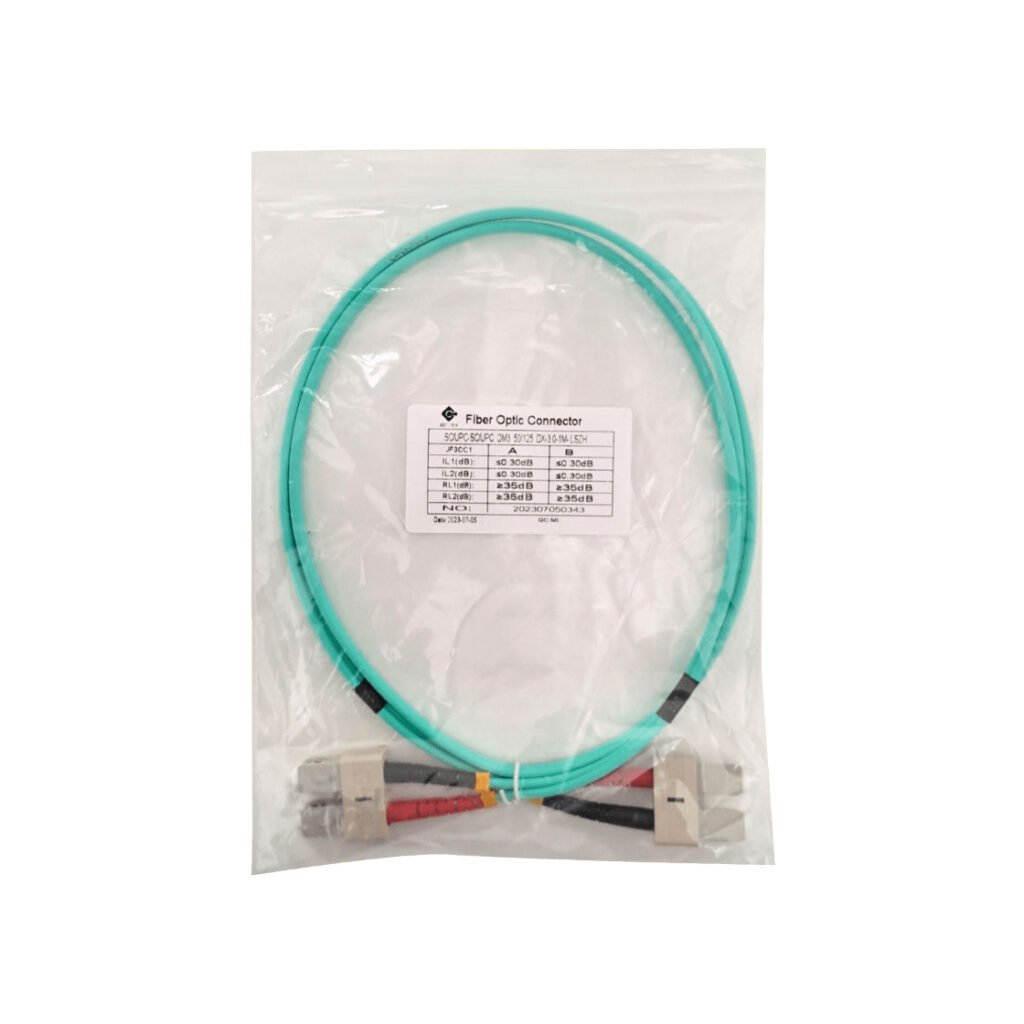 JF3CC1 - 1mt SC-SC OM3 MultiModo MM Duplex Jumper Fibra 3.0mm 50/125um LSZH