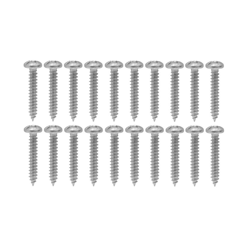 R12-1.2 - 20-unids. 12 x 1 1/4 Largo-32mm Plata Cruz Tornillos Roscalata Punta