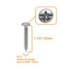 R12-1.2 - 20-unids. 12 x 1 1/4 Largo-32mm Plata Cruz Tornillos Roscalata Punta - Imagen 2