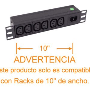 RG106-C13 - PDU 10A Enchufes 6-Hembra-C13 1-Macho-C14 Rack-10-pulgadas sin-cable