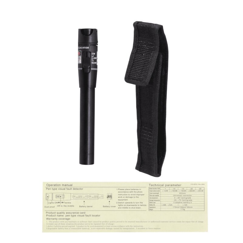 ECF-20MW - VFL 20mW 650nm Detector Visual Fallas Fibra 15km req-pilas/2-AA