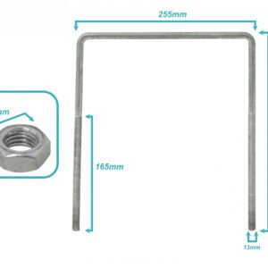 KTL0035 - 255x285x13x160mm 4xHex-21mm Abrazadera 1/2 BT para Poste