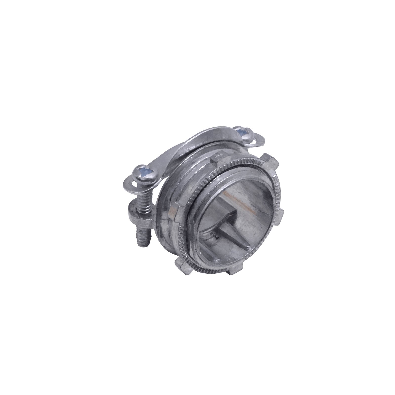 M01-CO - Metalico 1-Pulg Union Tipo Clamp Romex para Conduit Flexible con Hilo