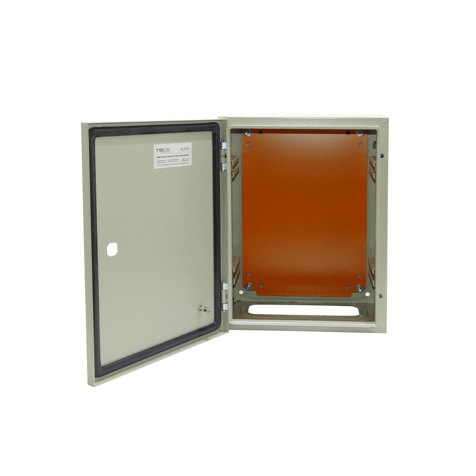 ST3-420 - TIBOX 400x300x200mm 1-chapa sin-Llave Caja Metalica Tablero IP66 Beige