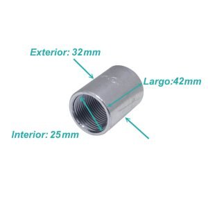 M34-COP - Zincado 3/4-Pulg Copla Largo-42mm Hilo Interno