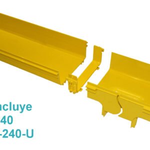 CCA-240-TV1 - 240x100 a 120x100mm Derivacion Vertical Tee Amarilla PC+ABS LSZH Macho - Imagen 3