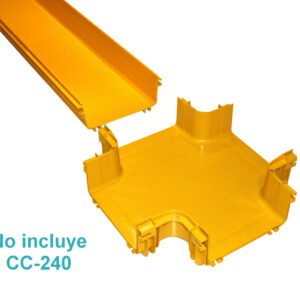 CCA-240-X - 240x100mm Derivacion Cruz Horizontal Amarilla PC+ABS LSZH Hembra - Imagen 3