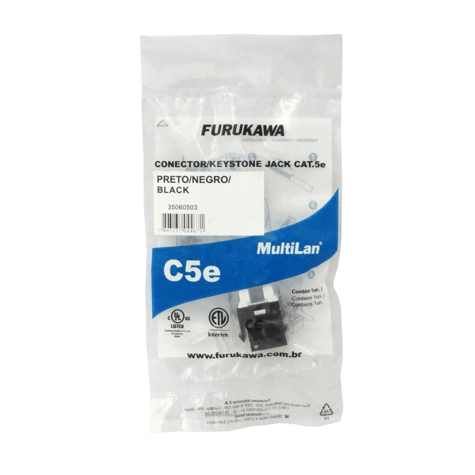 KP5NF - FURUKAWA Negro Cat5e UTP Multilan Punch Keystone Hembra RJ45 35060503