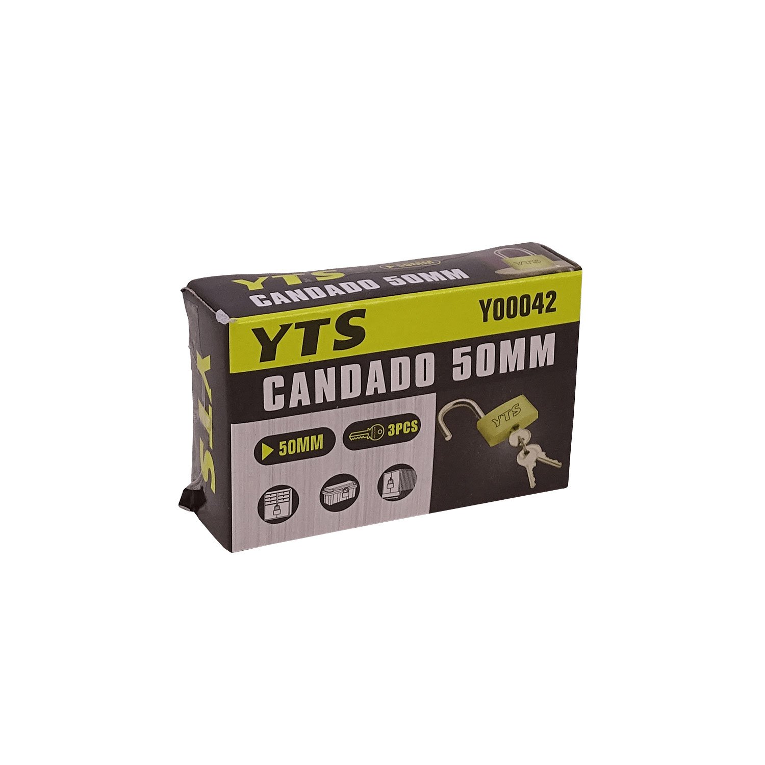 CANDADO-50 - YTS Candado 50mm Tres-Llaves-28mm Y00042