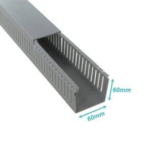 RAD-E6 - Canaleta Ranurada 2mt x 60x60mm Gris para Tablero Electrico - Imagen 2