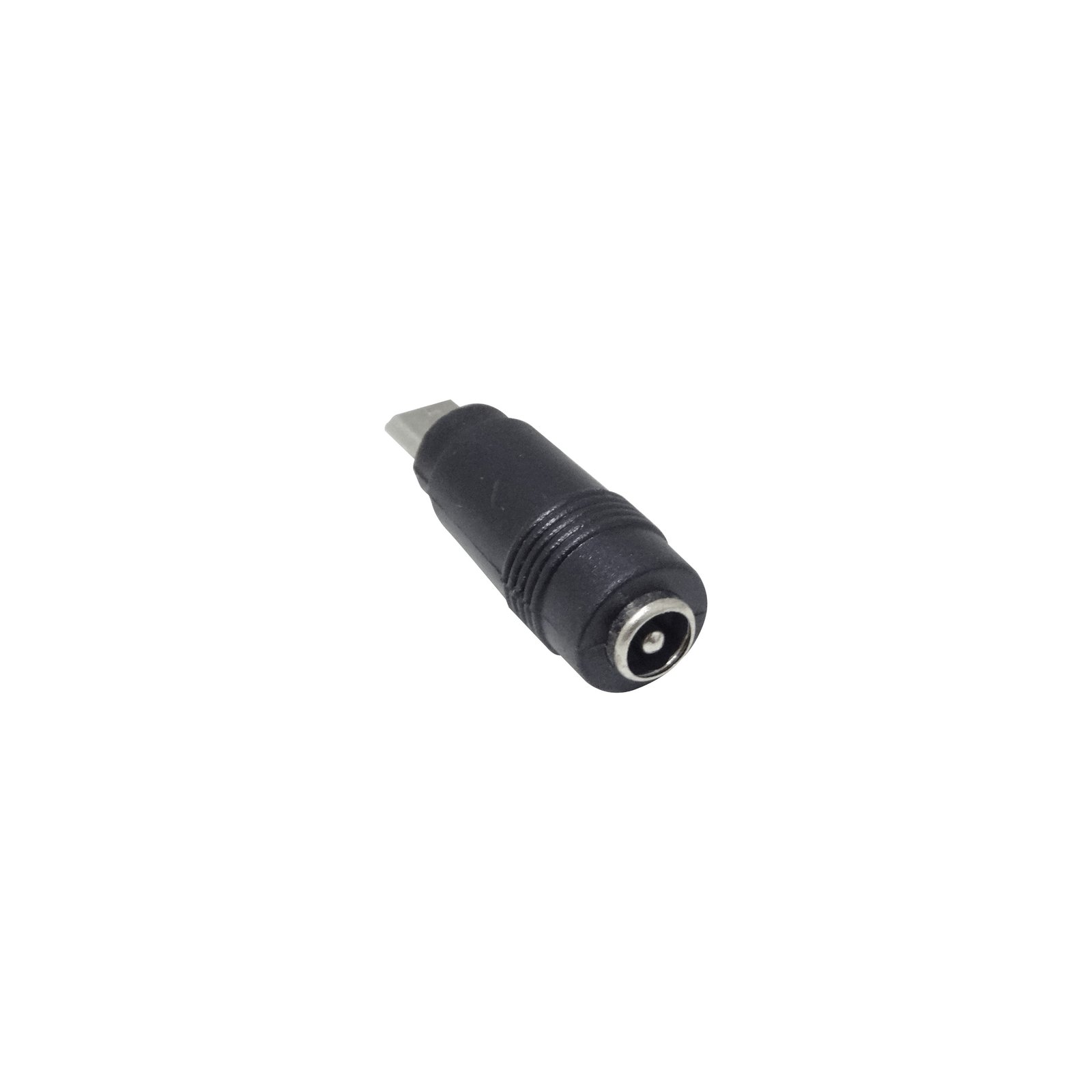 USBM-DC - Adaptador USB-Micro-M Plug-5,5x2,1mm-Hembra Negro Largo-34mm