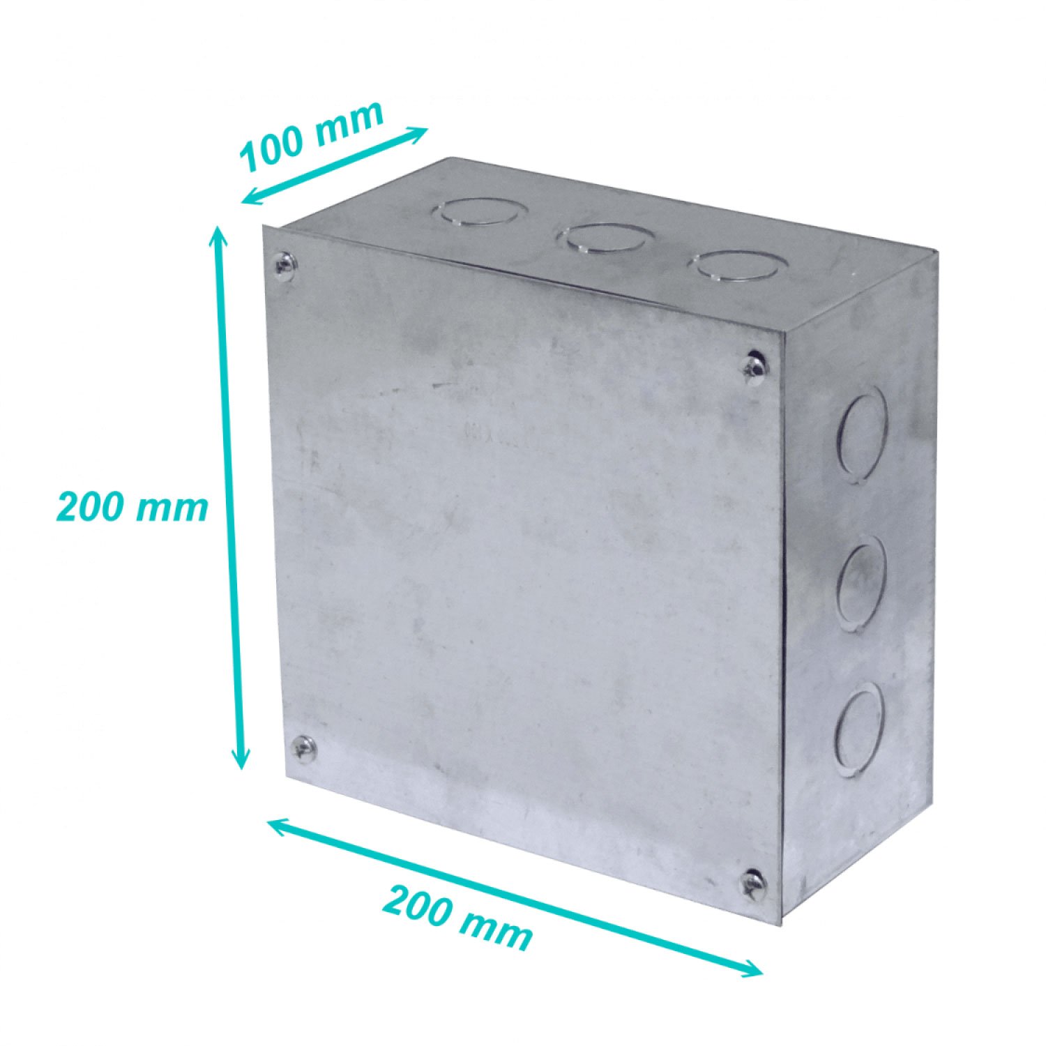 FPCWM-5 - B22 Caja 200x200x100mm c/Tapa-205x205mm Zincada Metalica