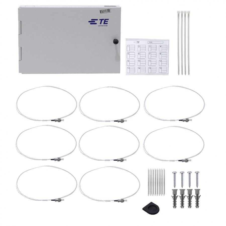 CFM-8F - 8xFC/UPC incluye Coplas Pigtail Mang Caja Gris Cabecera Mural 30x20cm