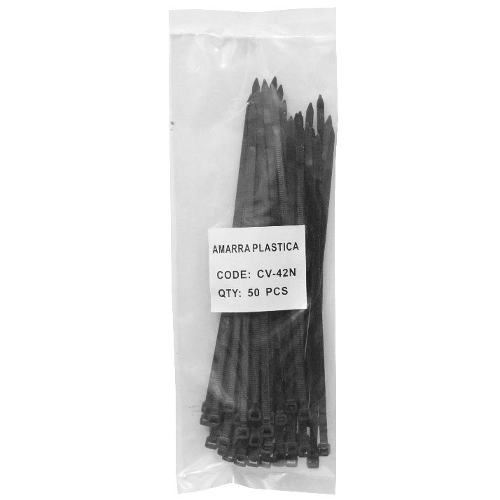 CV-42N - 50-un 200x4,8mm Negra Amarra Plastica Nylon 4.8x200mm