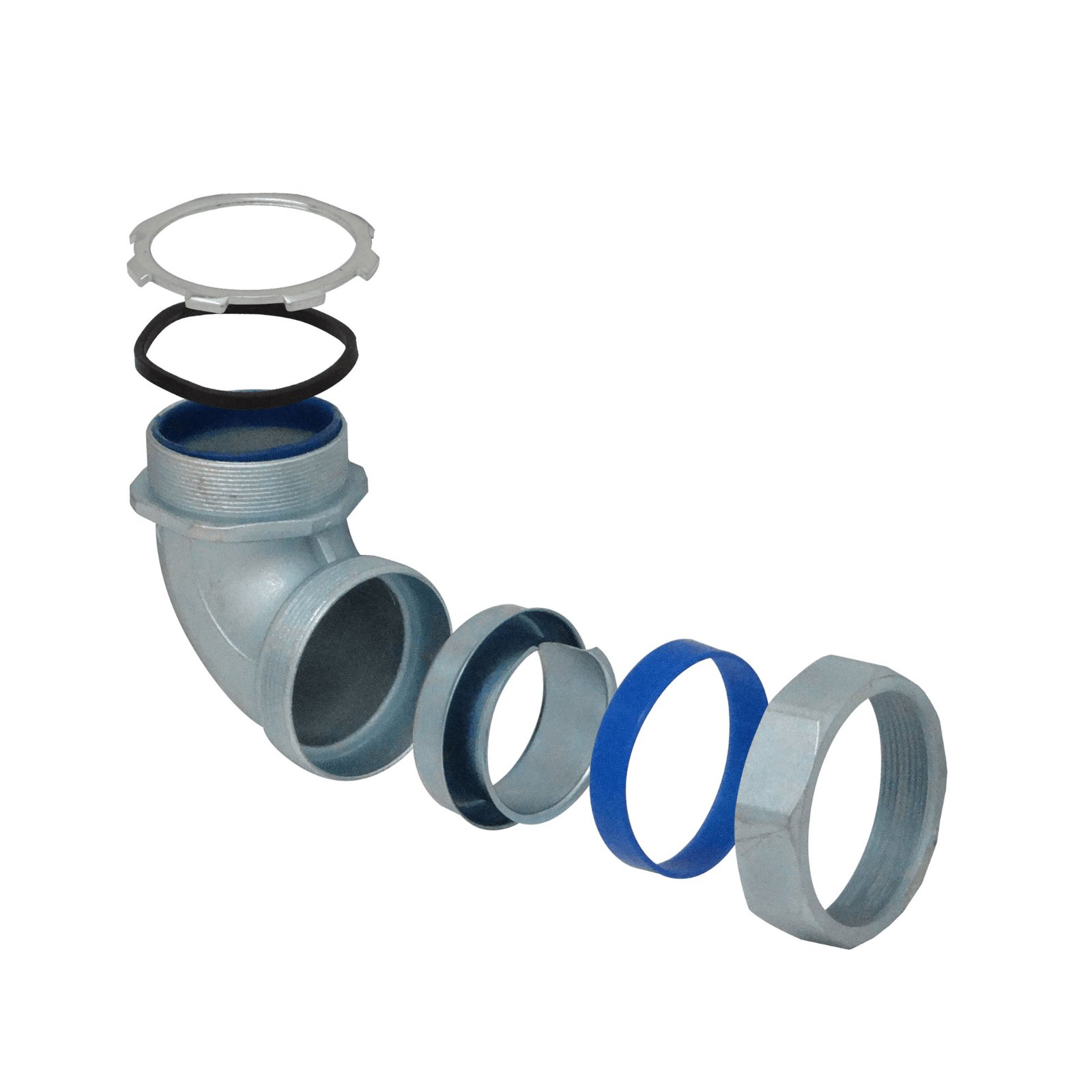 M63-SAC - Metalico 63mm Codo Prensa Estopa para Flexible Aislacion IP65