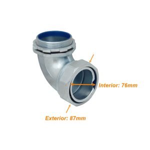 M75-SAC - Metalico 75mm Codo Prensa Estopa para Flexible Aislacion IP65