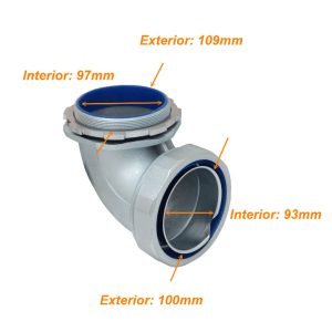 M110-SAC - Metalico 110mm Codo Prensa Estopa para Flexible Aislacion IP65