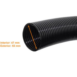 FLEP55 - 55mm Rollo-25mts Conduit Flexible Plastico Corrugado Negro PA - Imagen 2