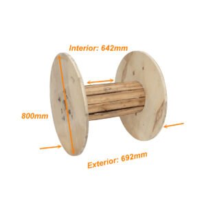CARE-3 - Diametro-80cm Ancho-70cm Carrete Vacio Madera p/Cable de Fibra Optica