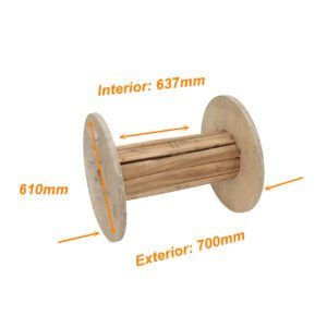 CARE-2 - Diametro-60cm Ancho-70cm Carrete Vacio Madera p/Cable de Fibra Optica