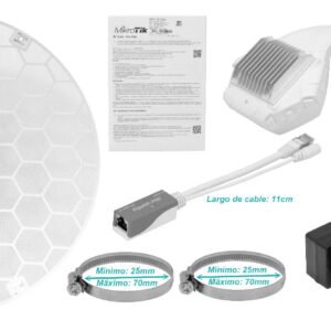 LHG-LTE18-KIT - MIKROTIK 1-1000 CAT18 17dBi 1200/150Mbps 1-Sim 25º L3 inc24V 391mm - Imagen 6