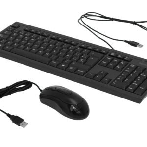 WIRED-KM - KENSINGTON Teclado y Mouse Cable Resistente Antiderrames USB-AM Negro - Imagen 2