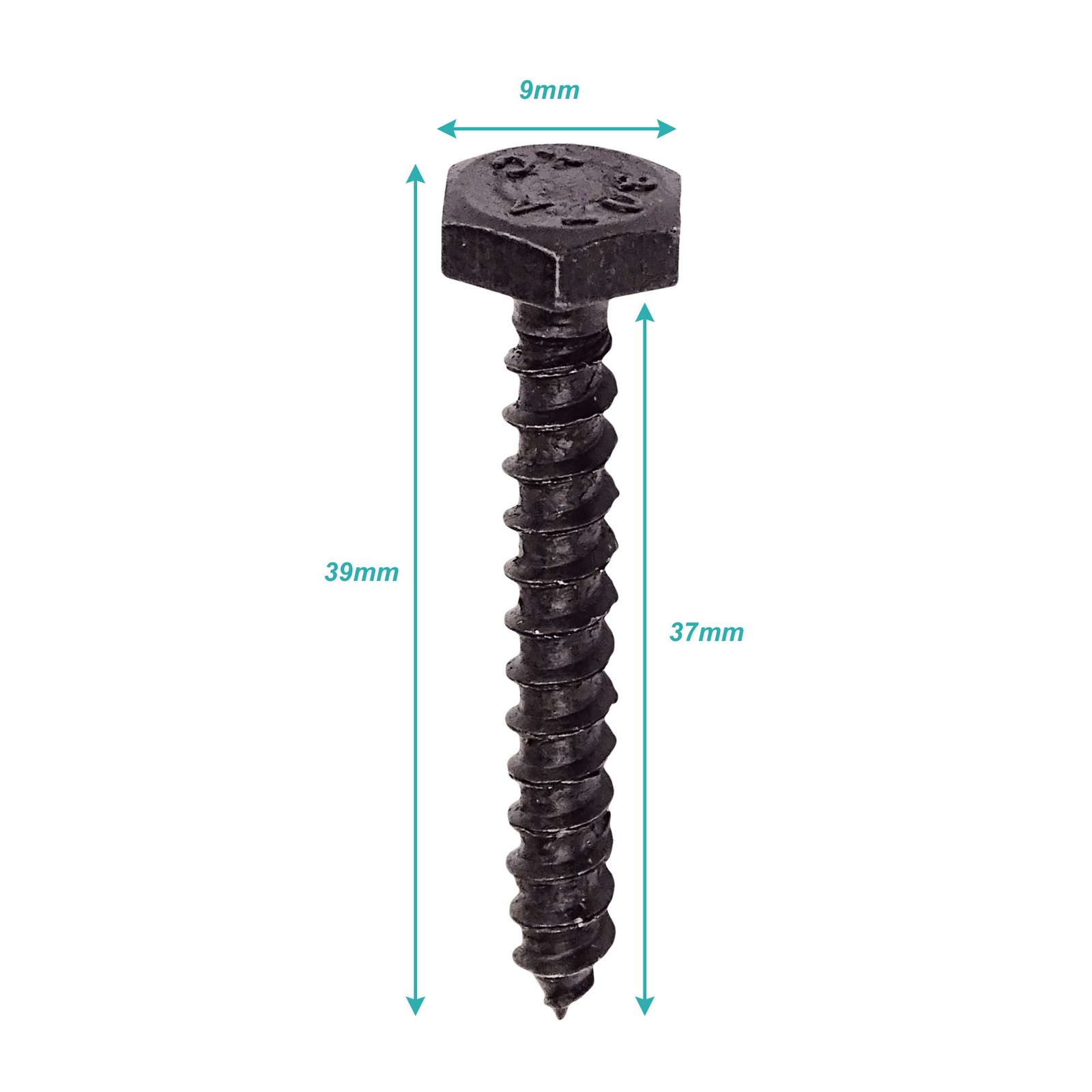 YUF5-12 - 100-unids. Tornillo Tirafondo 3/16 X 1.1/2-pulgadas Negro 603048001