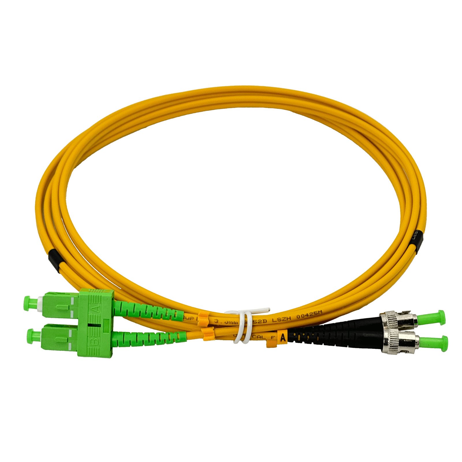 JFSAU2 - 2mt SC/APC-ST/APC MonoModo SM Duplex Jumper Cable Fibra 9/125um 3mm