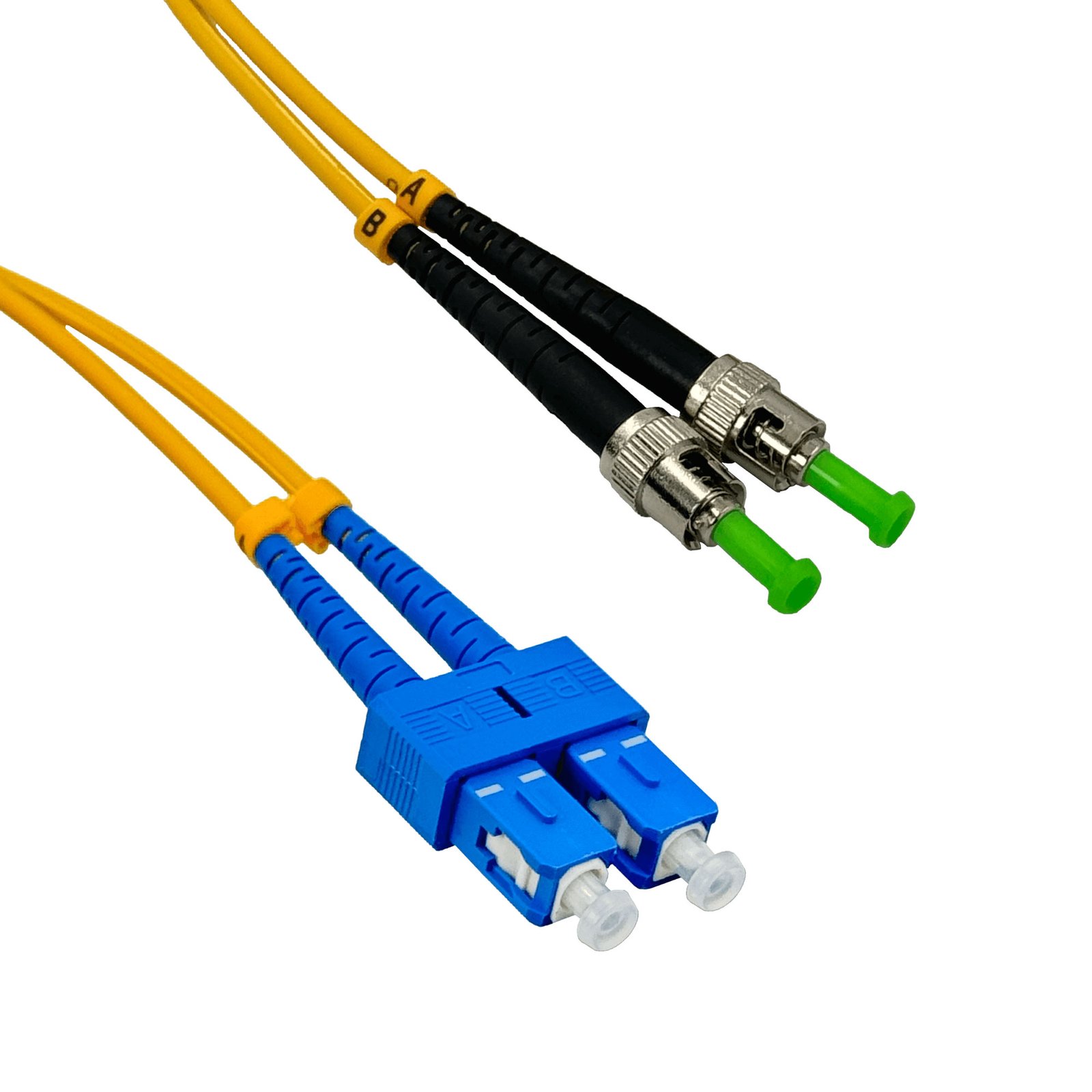 JFSCU1 - 1mt SC/UPC-ST/APC MonoModo SM Duplex Jumper Cable Fibra 3.0mm 9/125um