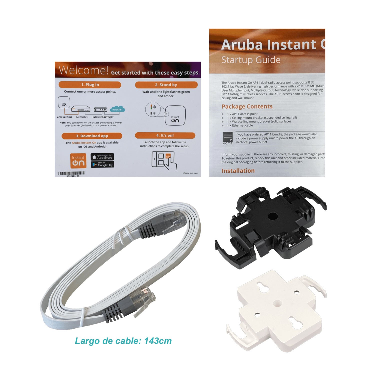 R2W96A - ARUBA AP11 857mbps-5GHz 300mbps-2,4GHz 5/3dbi 1-1000 req-12V/PoeAf