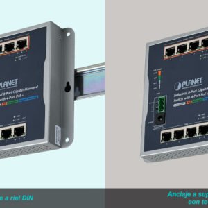 WGS-804HPT - PLANET 8-1000 4-PoE+120W-total Switch Indust Admin Riel-DIN 48/54VDC - Imagen 6