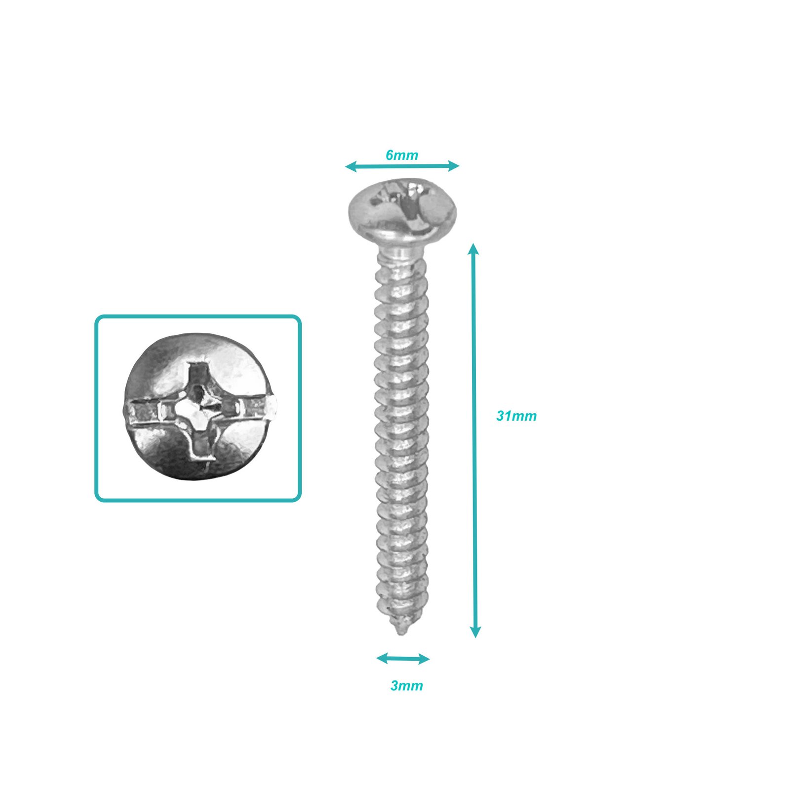 YUR6-10 - 100-Unids. Tornillo Roscalata 6 X 1.1/4-pulgadas Zinc 617340001