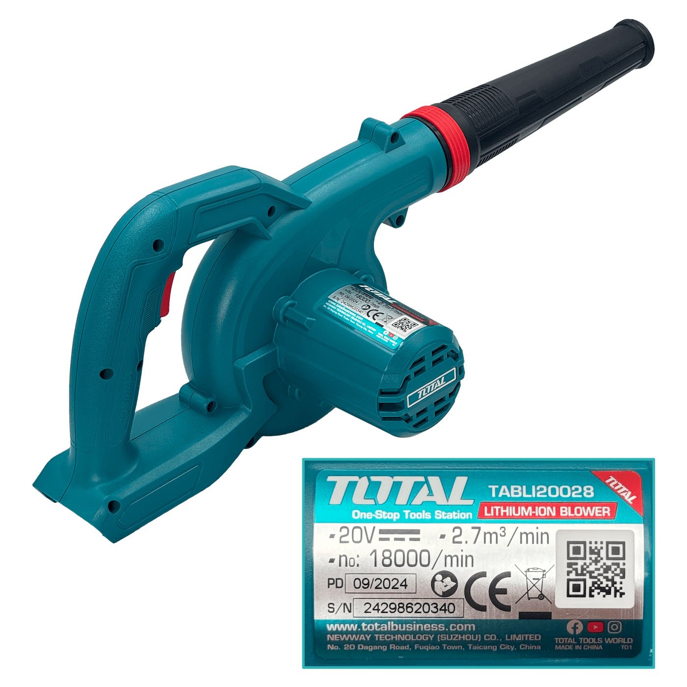 SOP-TOTA - TOTAL Soplador de Aire inalambrico 20V 18000RPM Requiere-bateria