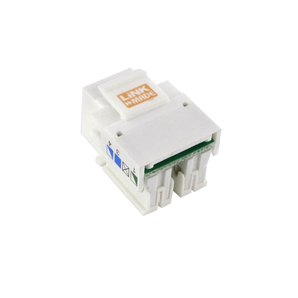 KP3WL - LINKMADE Blanco Cat3 RJ11/RJ14 6P4C Hembra Punchable Keystone