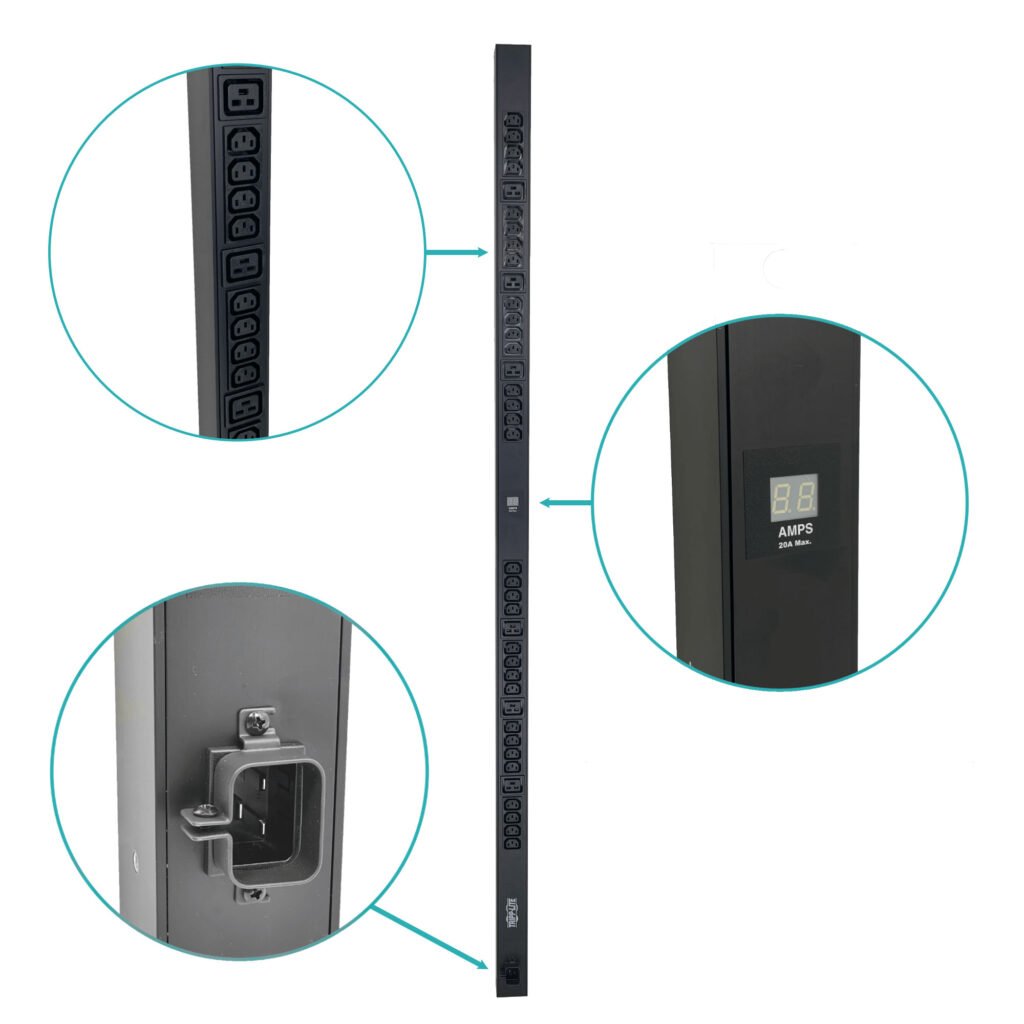 PDUMV20HV - TRIPPLITE PDU Vertical 20A 32-C13 6-C19 1-C20 inc-Amperimetro