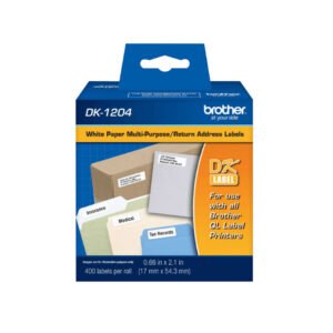 DK1204 - BROTHER 17x54mm 400-Etiquetas Adhesivas Papel Blanco para serie-QL